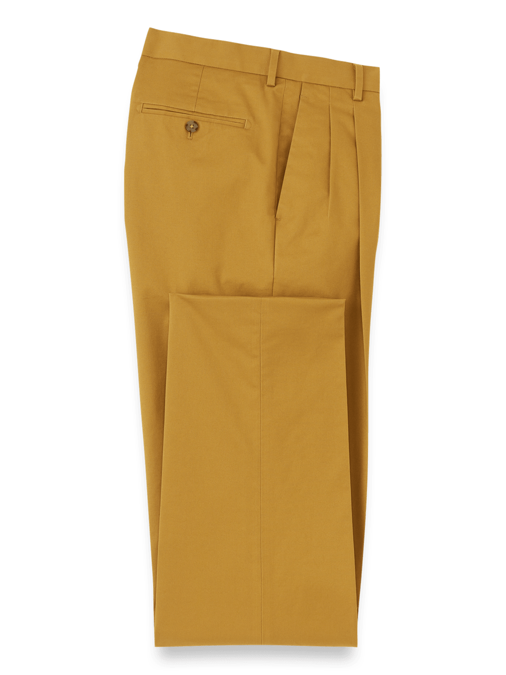 Product Image of Non-iron Cotton Stretch Twill Pant-Dark Gold#model_pleated front