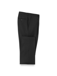 Wool Single Pleat Pants - Black