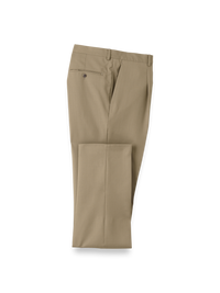 Wool Single Pleat Pants - British Tan