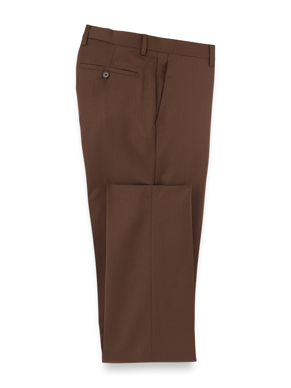 Product Image of Wool Gabardine Pants-Brown#model_flat front