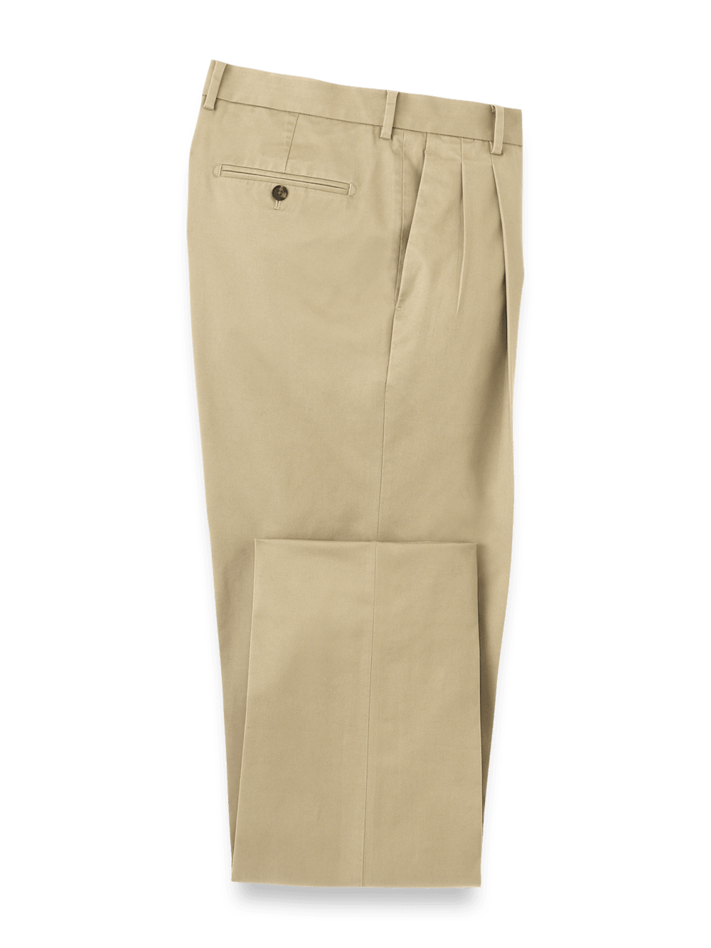 Product Image of Non-iron Cotton Stretch Twill Pant-Dark Khaki#model_pleated front
