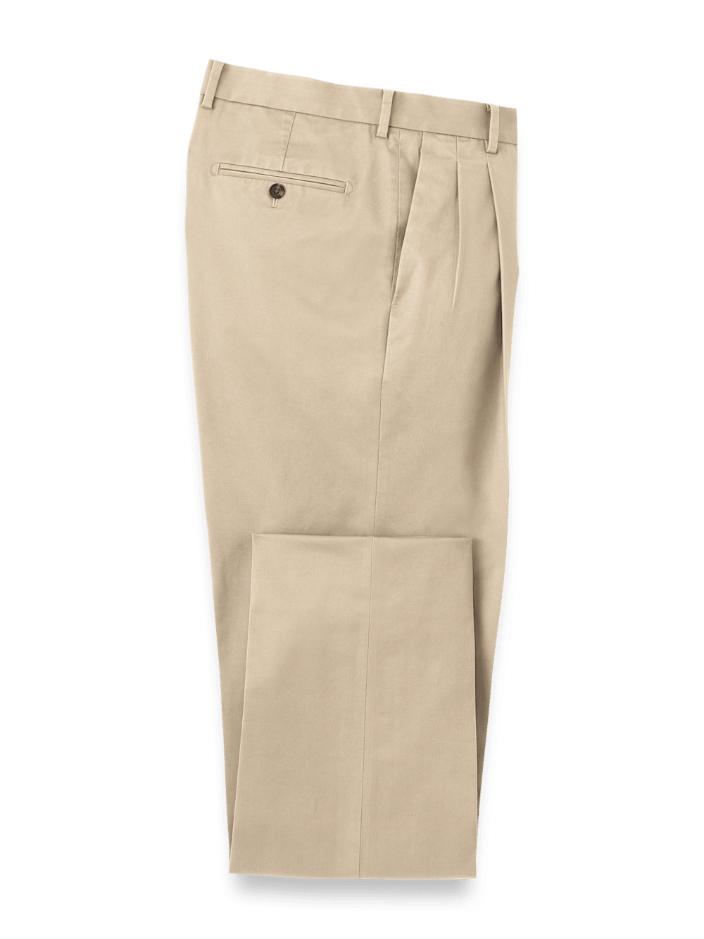 Product Image of Non-iron Cotton Stretch Twill Pant-Tan#model_pleated front