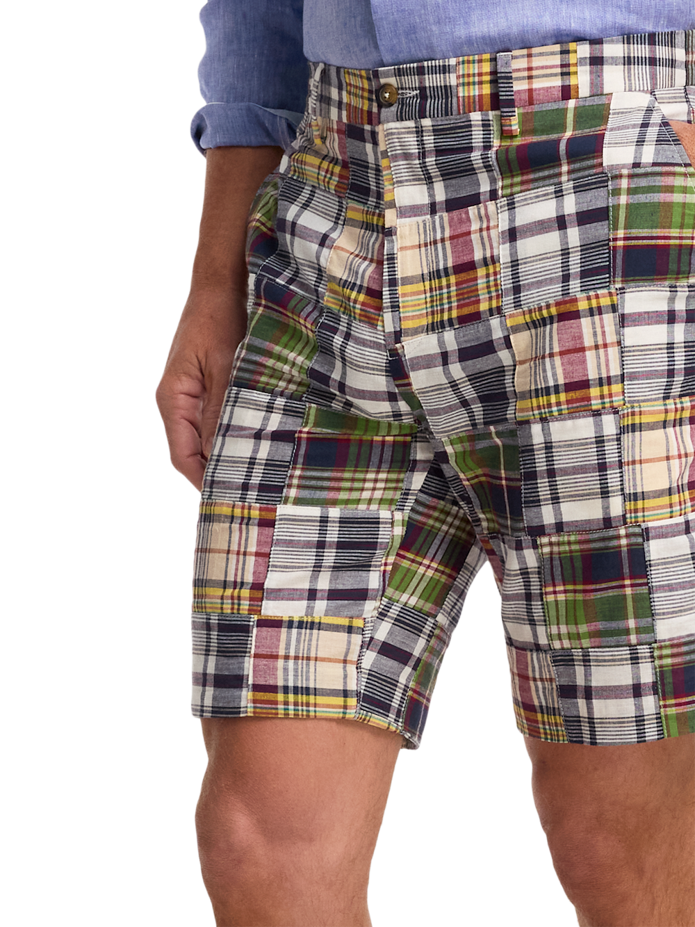 Alternate Image of Cotton Madras Flat Front Shorts-2