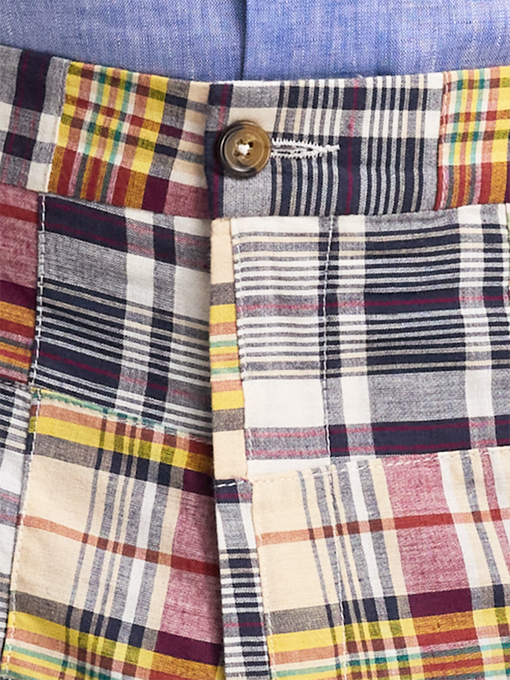 Alternate Image of Cotton Madras Flat Front Shorts-3