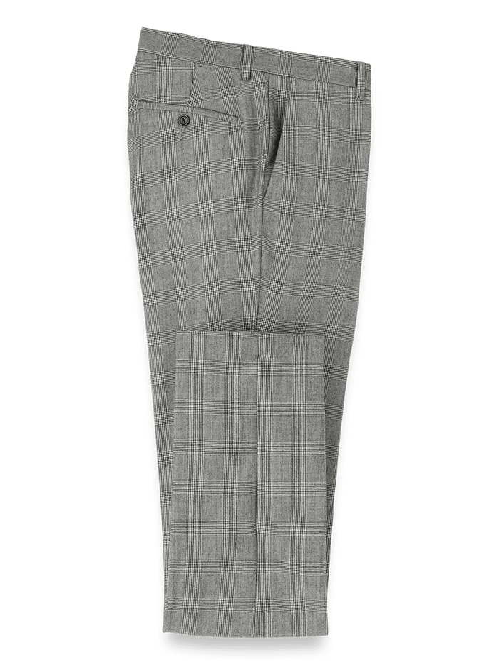 Plaid Cropped Flannel Pants in Black/Natural