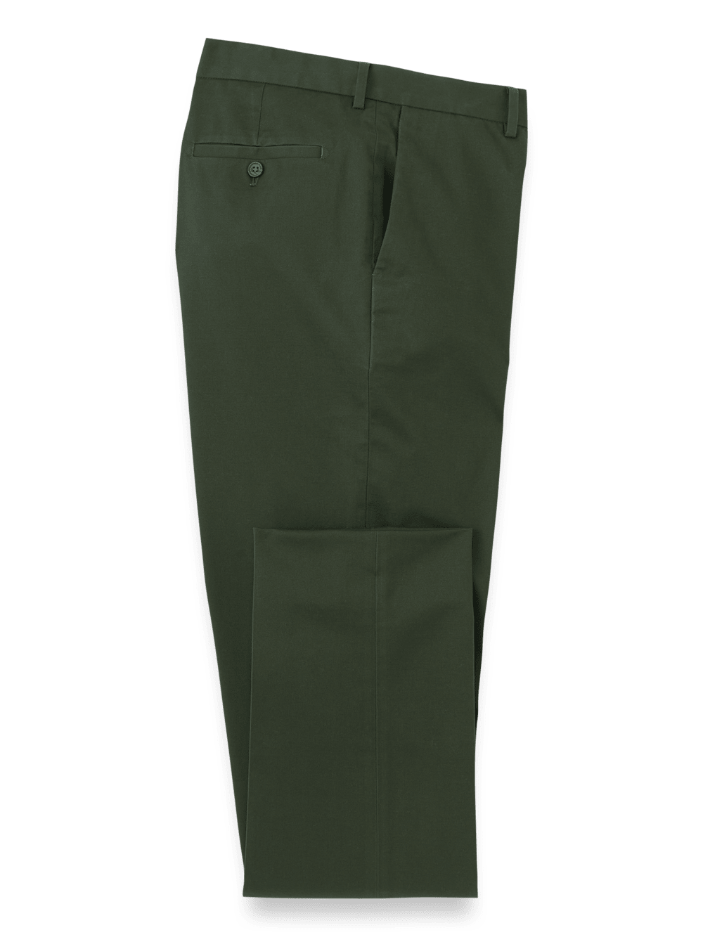 Product Image of Non-iron Cotton Stretch Twill Pant-Dark Green#model_flat front