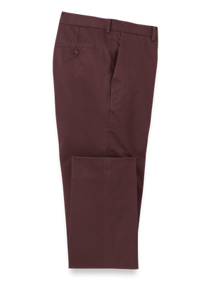 Non-Iron Cotton Stretch Twill Pant - Wine