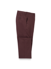 Non-Iron Cotton Stretch Twill Pant - Wine