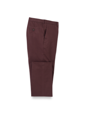Non-Iron Cotton Stretch Twill Pant - Wine