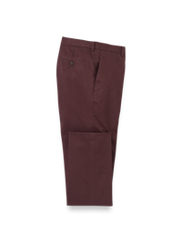 Non-Iron Cotton Stretch Twill Pant - Wine