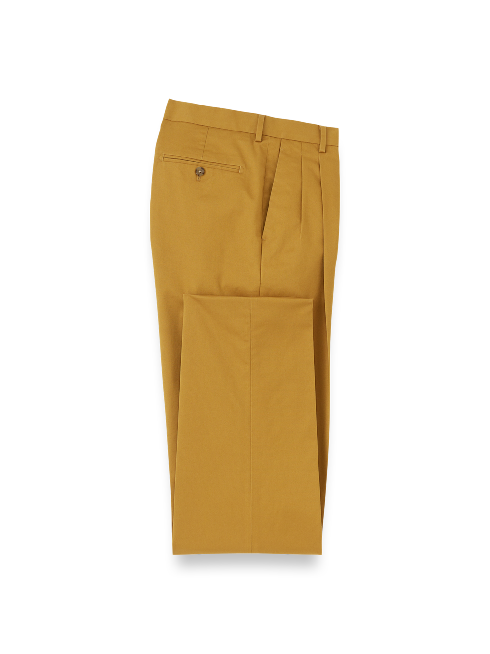 Non-Iron Cotton Stretch Twill Pants - Dark Gold Pleated Front / 50 Non-Iron Cotton Stretch Twill Pants - Dark Gold Pleated Front / 50
