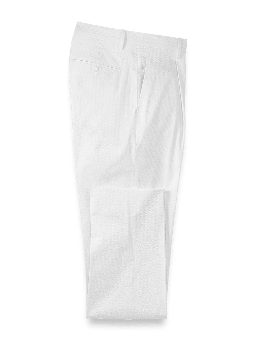 Product Image of Cotton Seersucker Single Pleated Pants-White