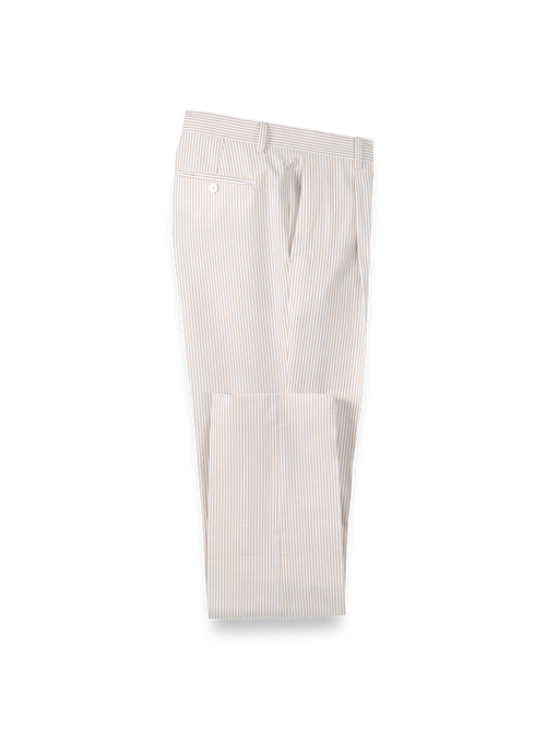 パンツ single preated pants Cotton Seersucker Single Pleated Pants - White – Paul Fredrick