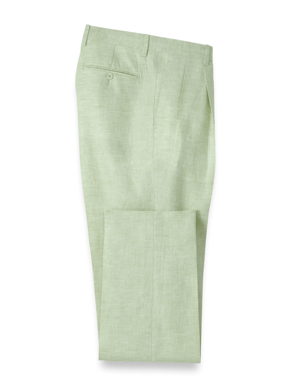 Product Image of Linen Chambray Twill Pants-Mint#model_pleated front
