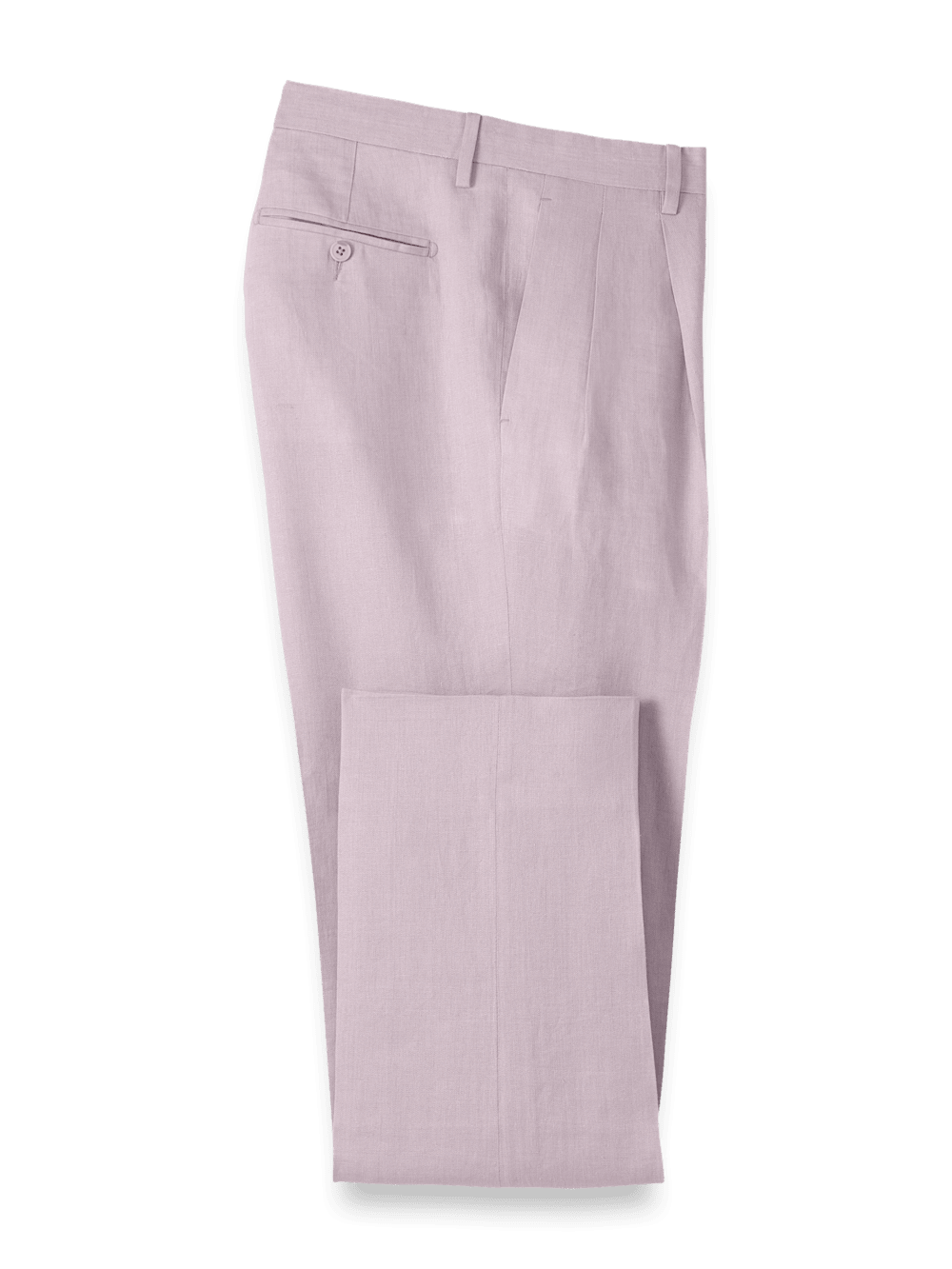 Product Image of Linen Chambray Twill Pants-Light Purple#model_pleated front