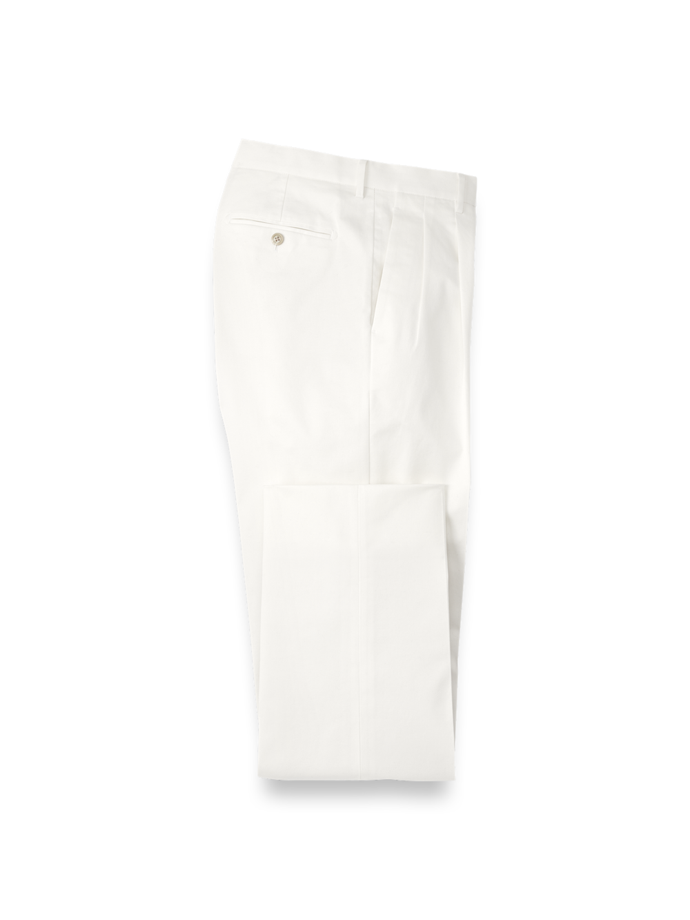 Product Image of Non-iron Cotton Stretch Twill Pants-Ivory#model_pleated front