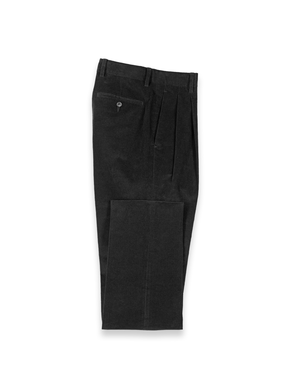 Product Image of Cotton Stretch Corduroy Pants-Black#model_pleated front