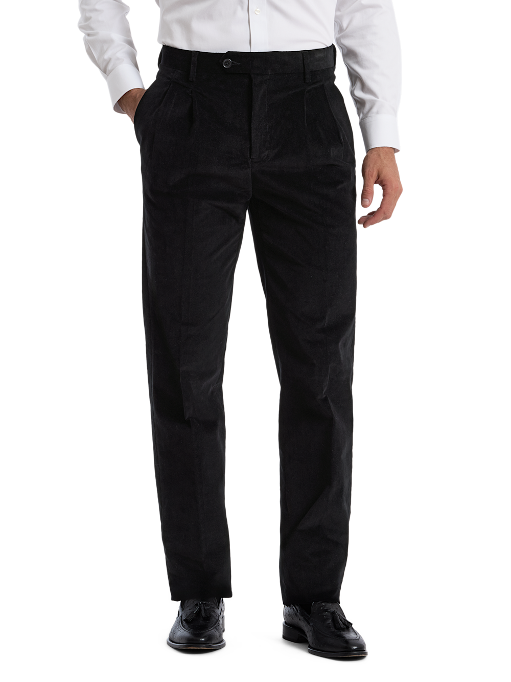 Alternate Shot of Men's Black Solid Bottoms 