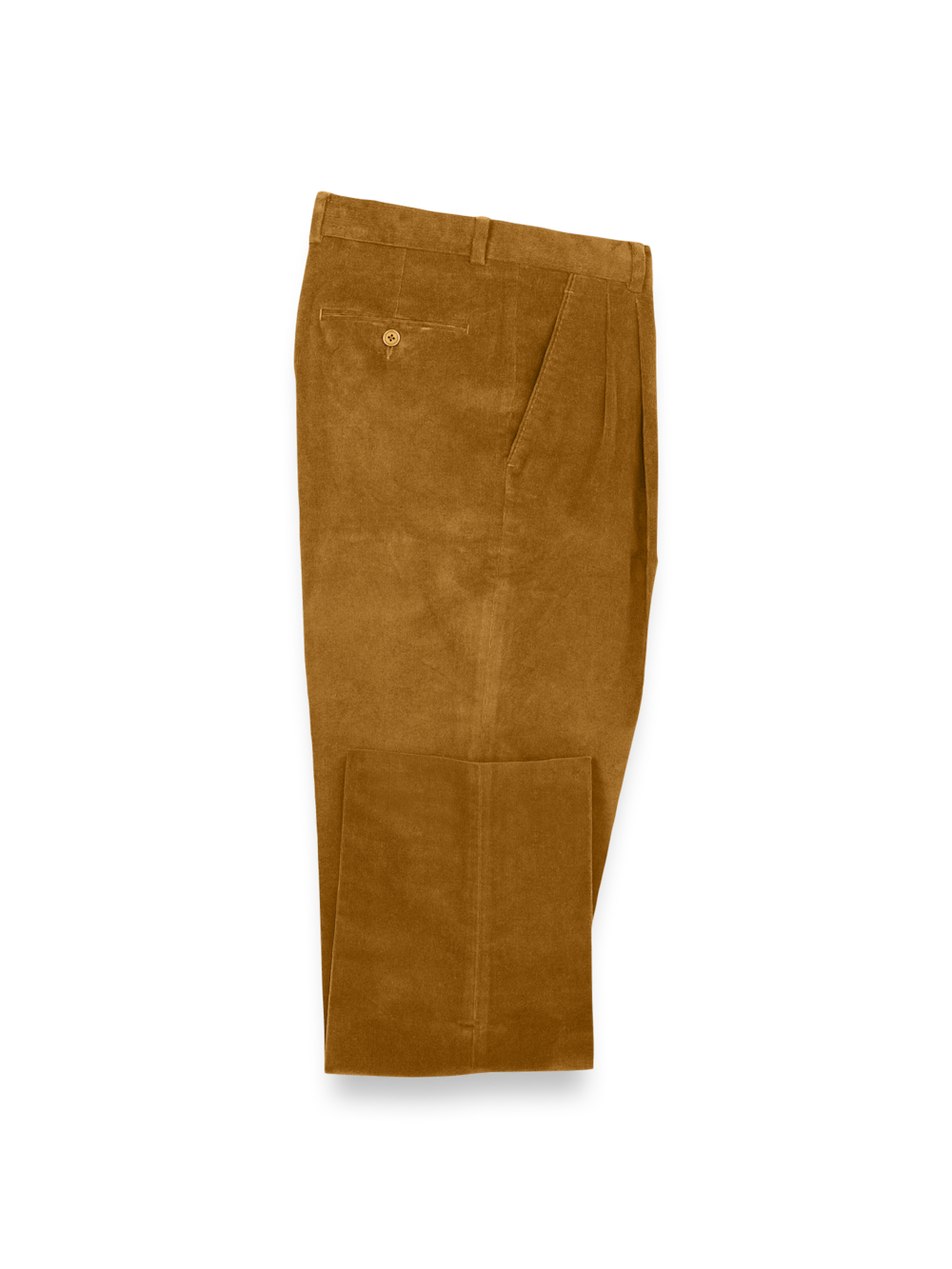 Product Image of Cotton Stretch Corduroy Pants-Dark Gold#model_pleated front