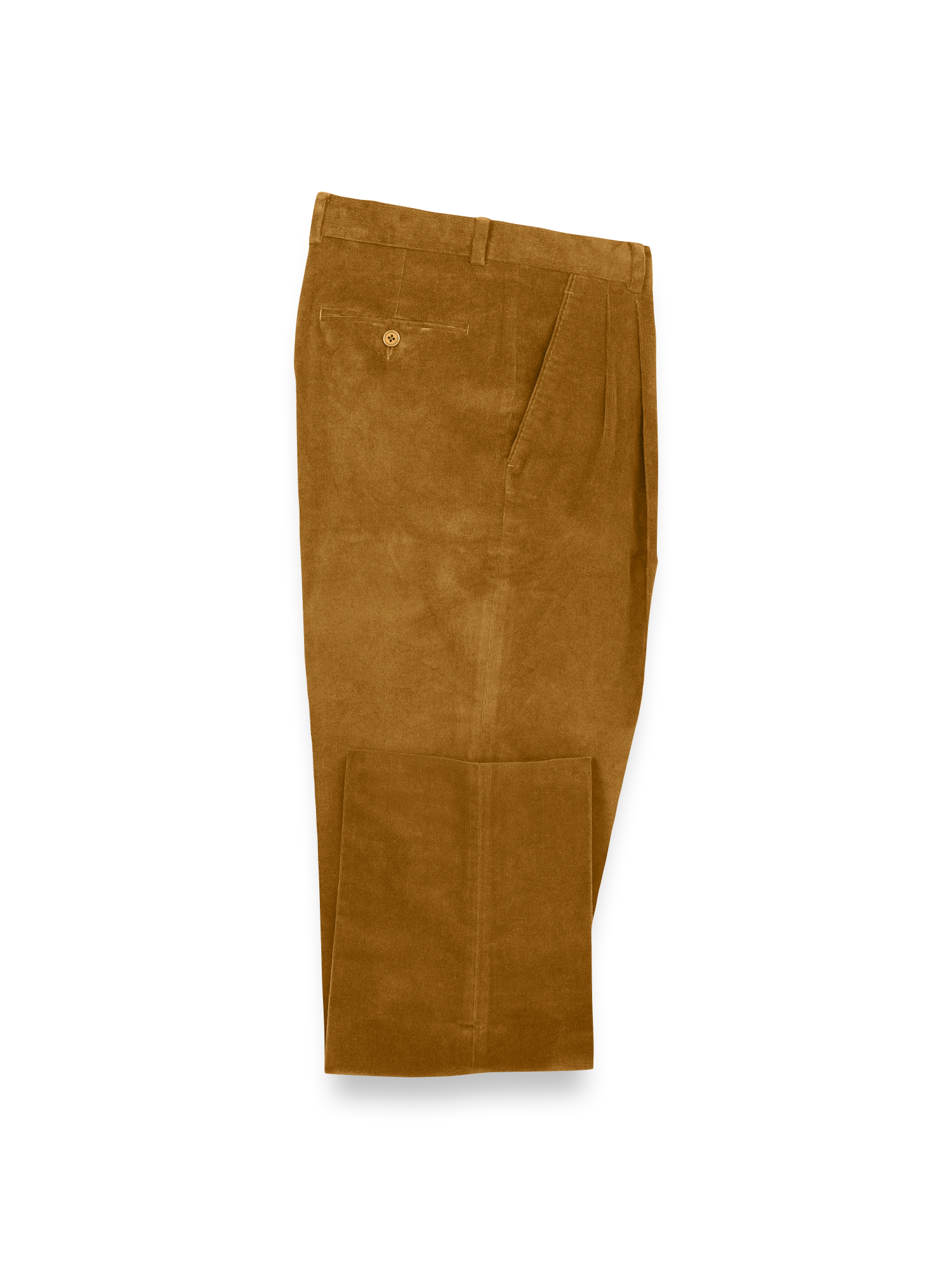 Product Image of Cotton Stretch Corduroy Pants-Dark Gold#model_pleated front
