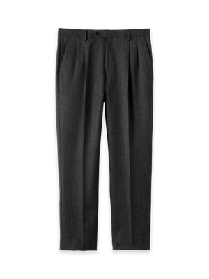 Wool Flannel Solid Pants - Charcoal