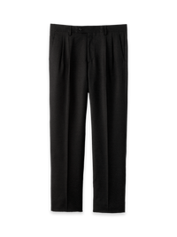Wool Flannel Solid Pants - Black