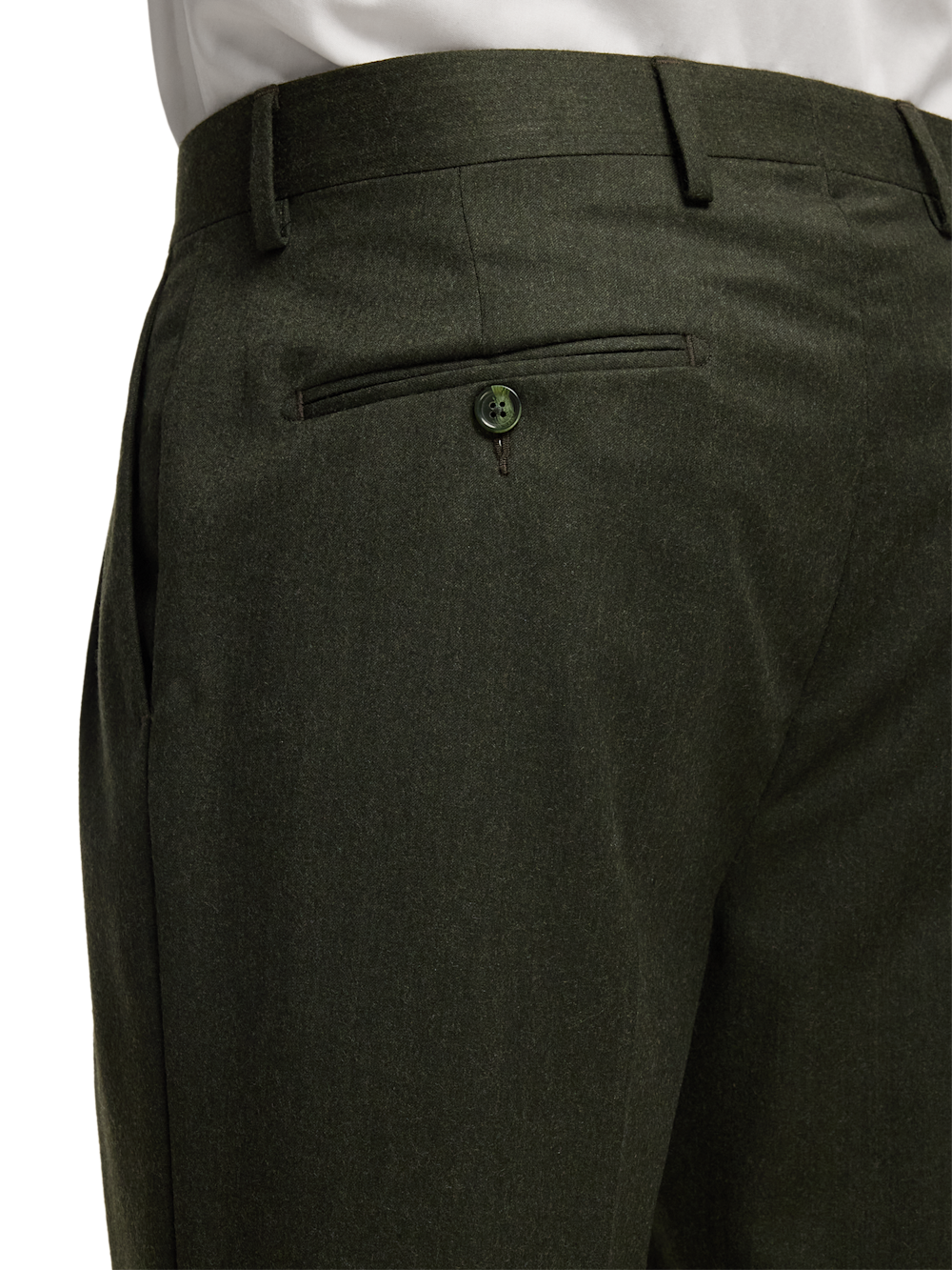 Alternate Image of Wool Flannel Solid Pants-5#model_pleated front