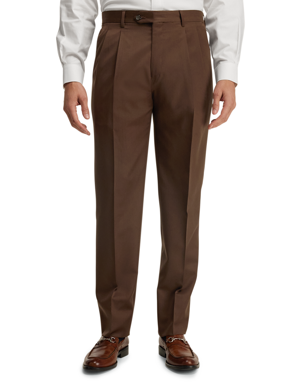 Wool Gabardine Pants - Burgundy Pleated Front / 38 Wool Gabardine Pants - Burgundy Pleated Front / 38