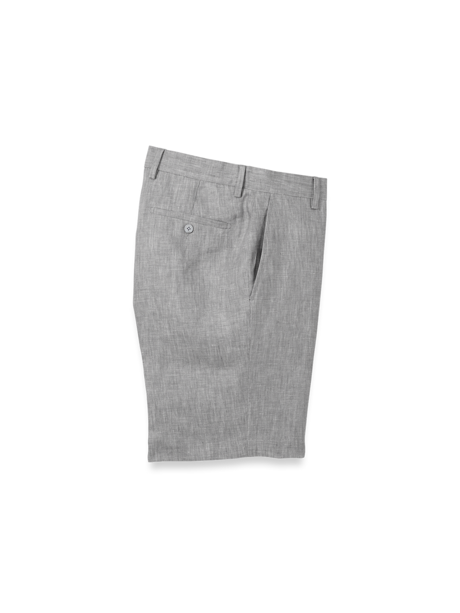 Linen Chambray Twill Flat Front Shorts - Grey – Paul Fredrick