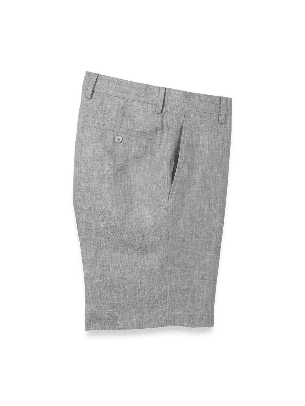 Product Image of Linen Chambray Twill Flat Front Shorts-Grey