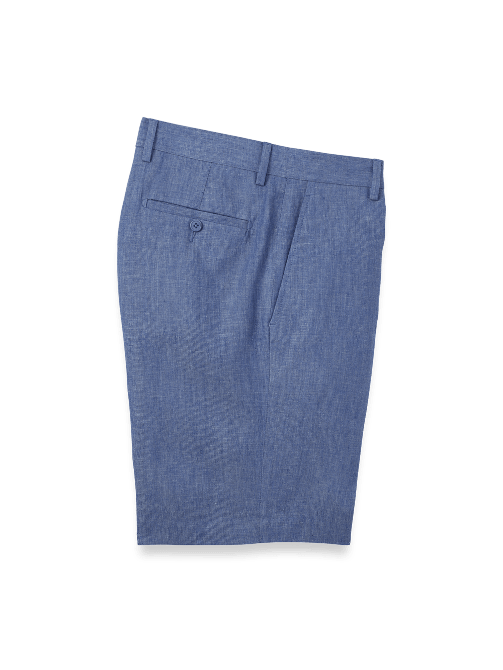 Product Image of Linen Chambray Twill Flat Front Shorts-Blue