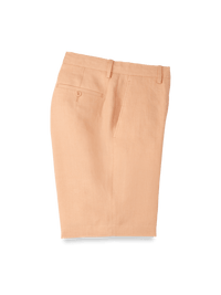 Linen Chambray Twill Flat Front Shorts - Apricot