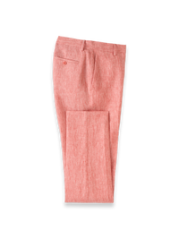 Linen Chambray Twill Pants - Red