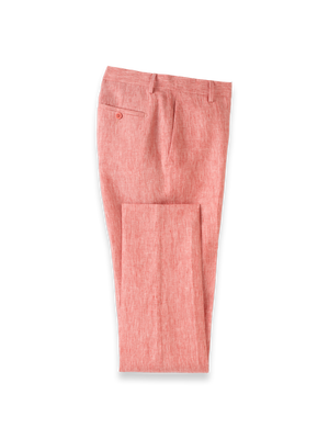 Linen Chambray Twill Pants - Red