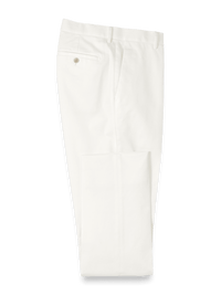 Non-Iron Cotton Stretch Twill Pants - Ivory