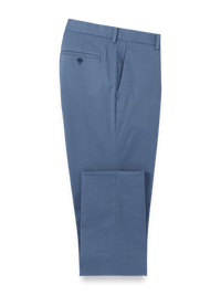 Non-Iron Cotton Stretch Twill Pants - Blue