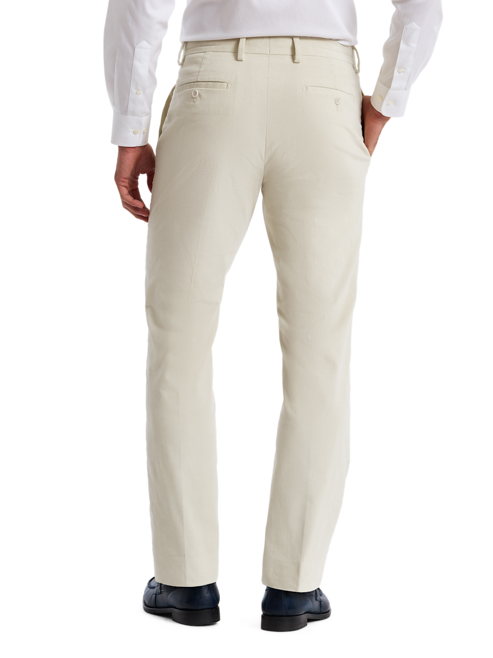 Alternate Shot of Men's Winter White Solid Bottoms  - 6#["PMV600N", "model_flat front"]