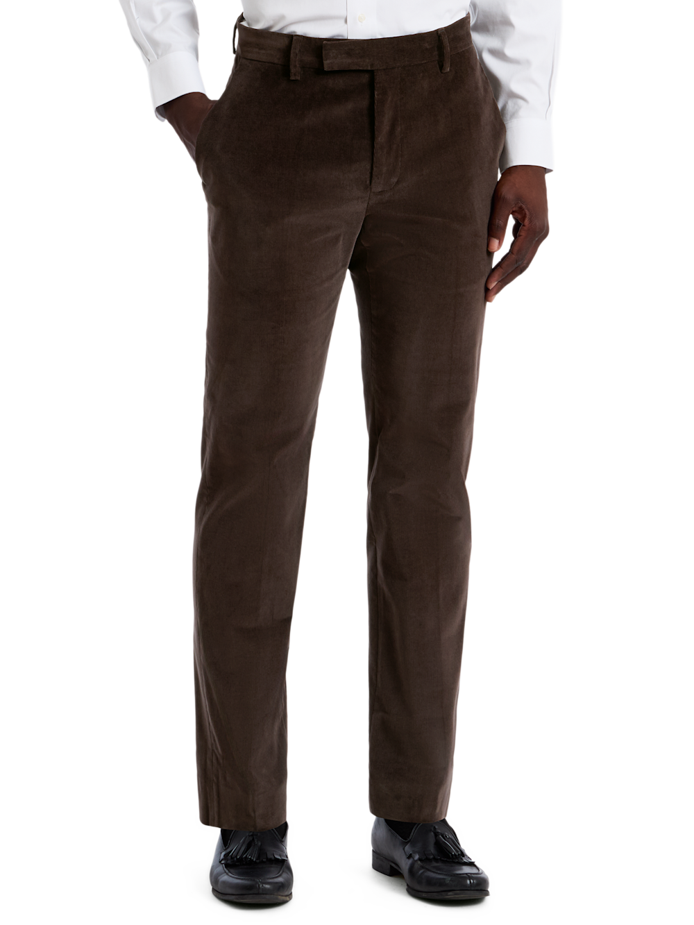 Alternate Shot of Men's Dark Brown Solid Bottoms  - 5#["", "model_flat front"]