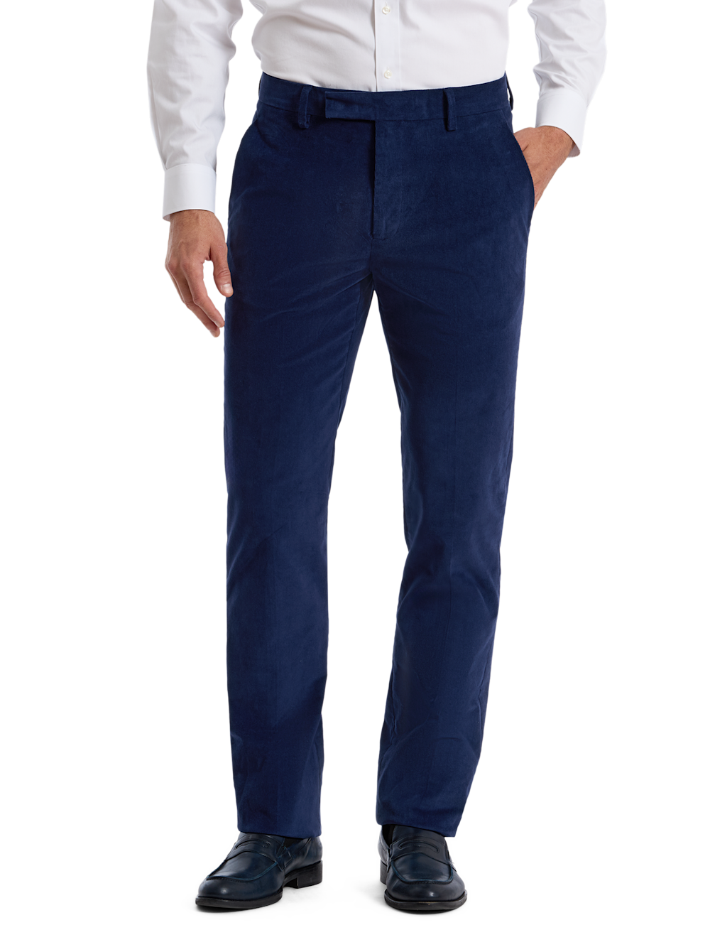 Alternate Shot of Men's Blue Solid Bottoms  - 5#["PMV600N", "model_flat front"]