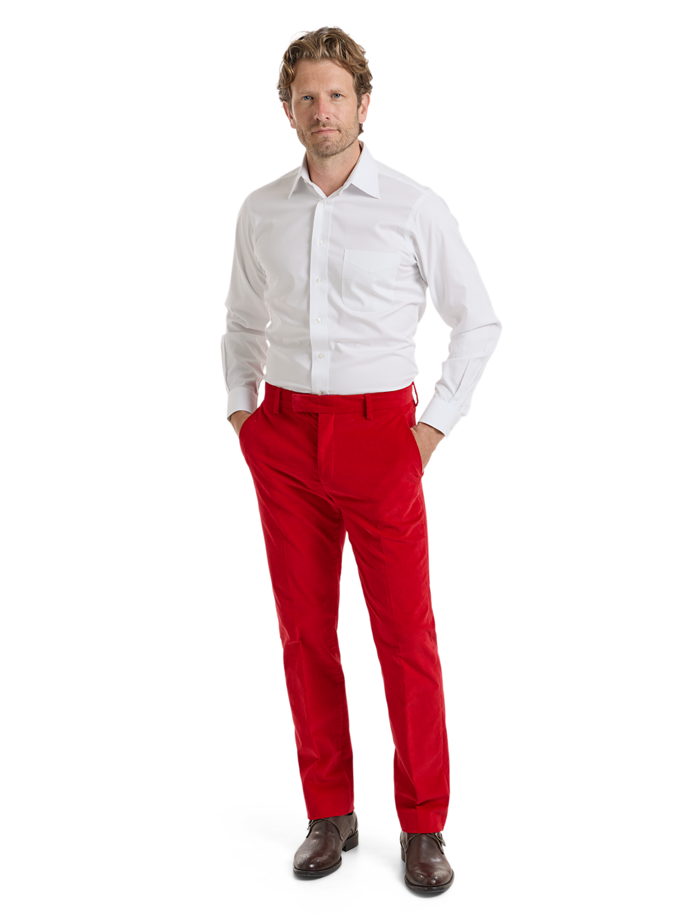Alternate Shot of Men's Red Solid Bottoms  - 1#model_flat front