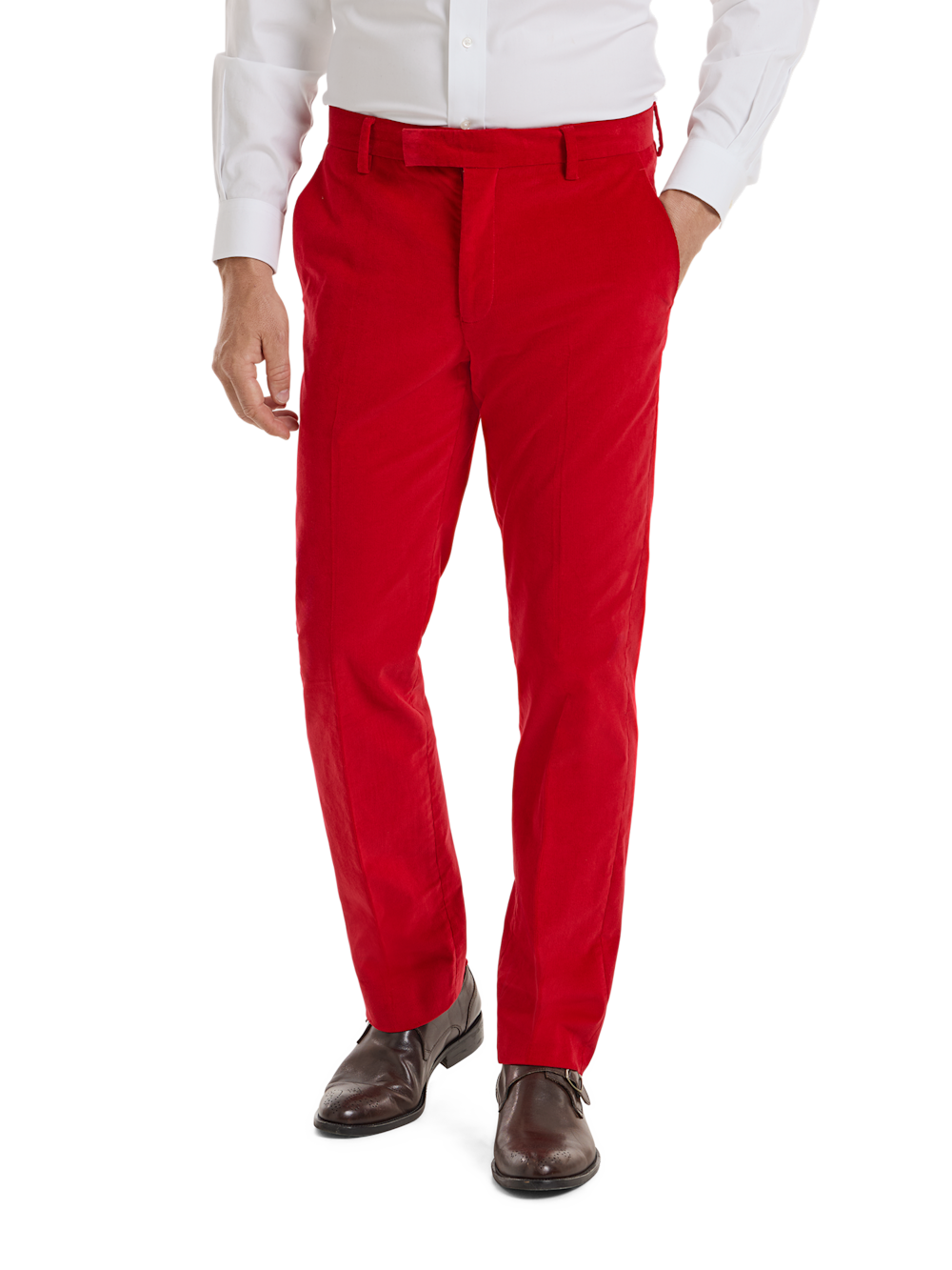 Alternate Shot of Men's Red Solid Bottoms  - 2#model_flat front
