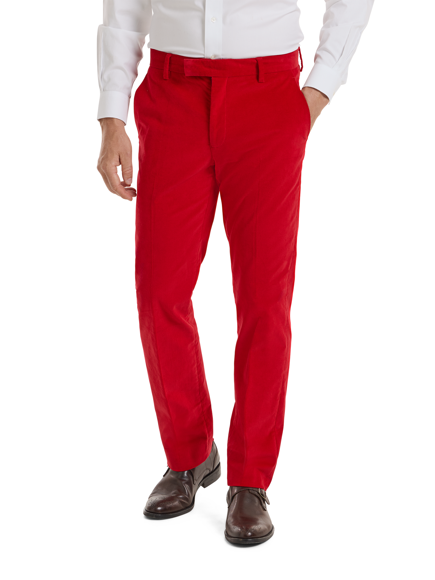 Alternate Image of Cotton Stretch Corduroy Pants-2#model_flat front