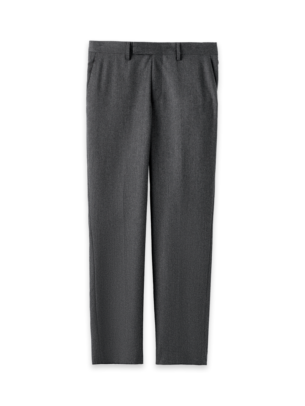 Product Image of Wool Flannel Solid Pants-Charcoal#model_flat front