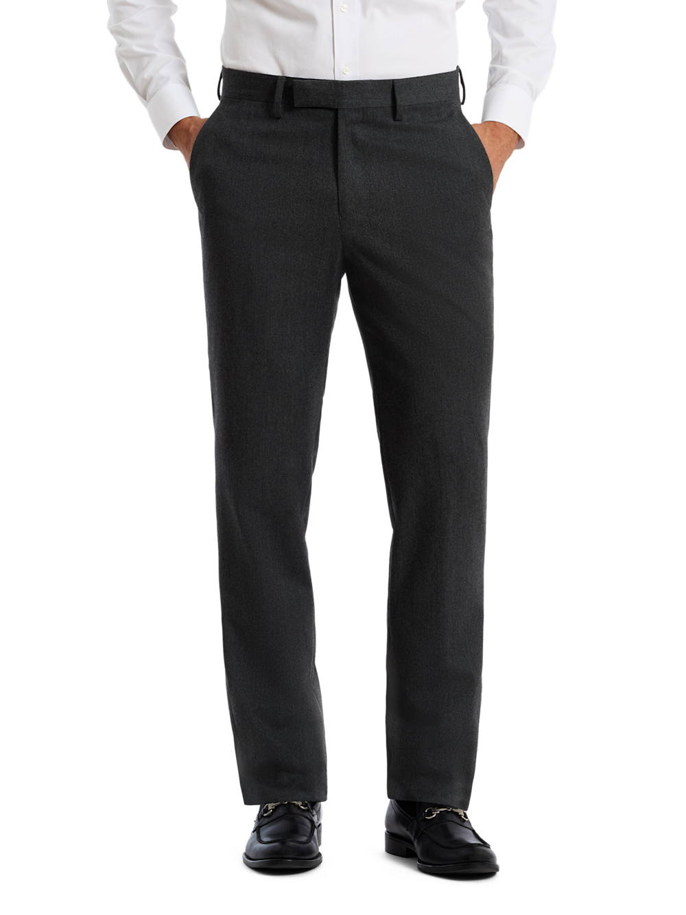 Alternate Shot of Men's Charcoal Solid Bottoms  - 4#["PMV700N_11", "model_flat front"]
