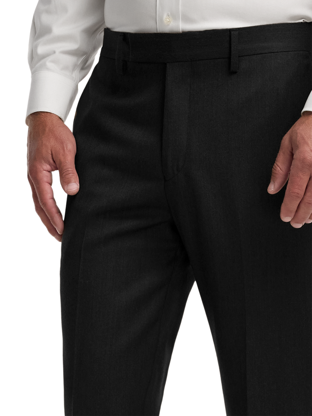 Alternate Image of Wool Flannel Solid Pants-2#model_flat front