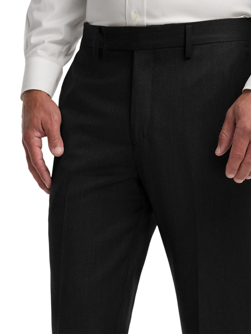Alternate Image of Wool Flannel Solid Pants-2#model_flat front