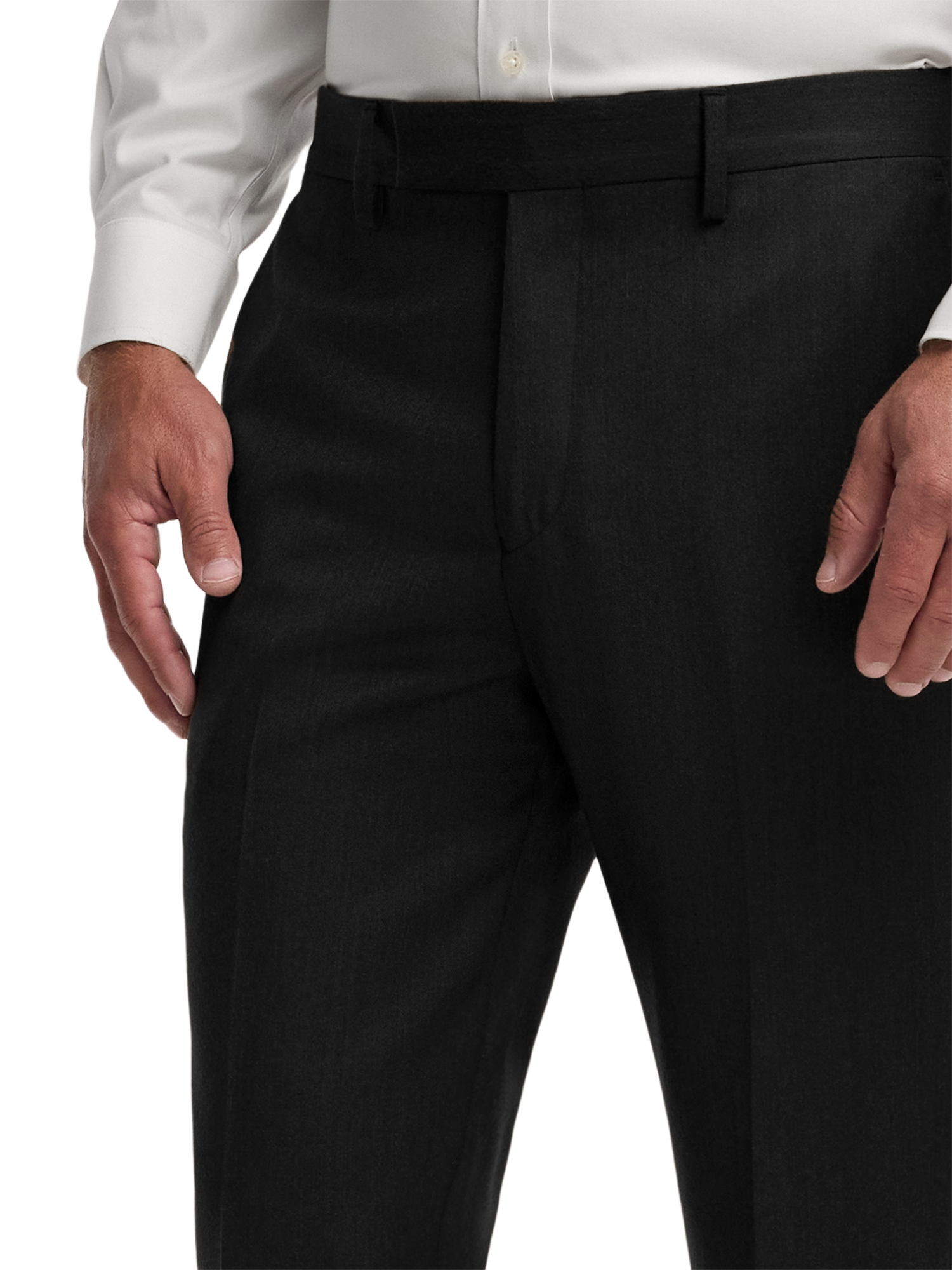 Alternate Image of Wool Flannel Solid Pants-2#model_flat front