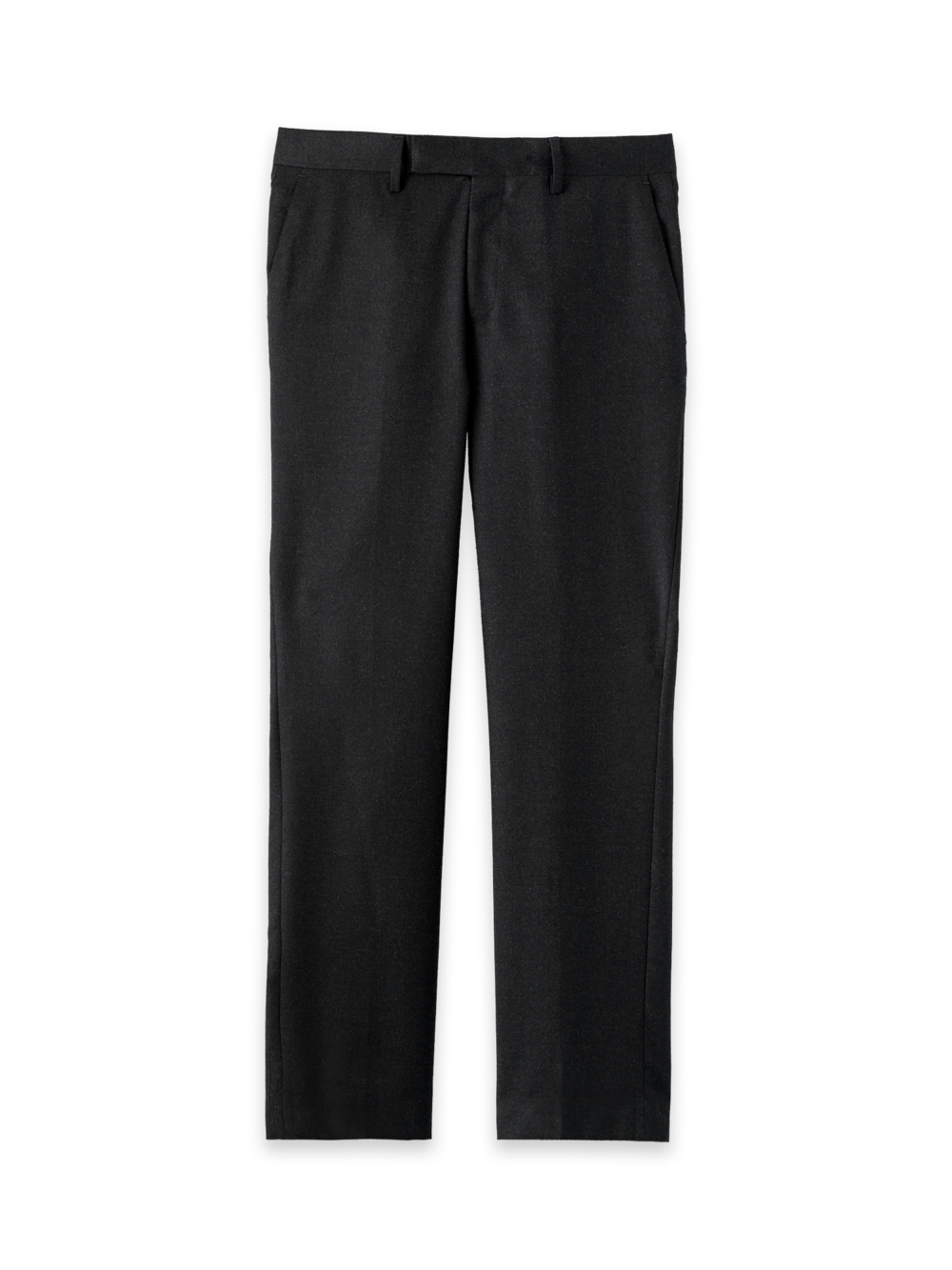Product Image of Wool Flannel Solid Pants-Black#model_flat front