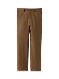 Wool Flannel Solid Pants - Brown