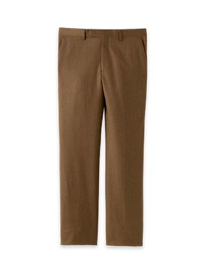 Wool Flannel Solid Pants - Brown